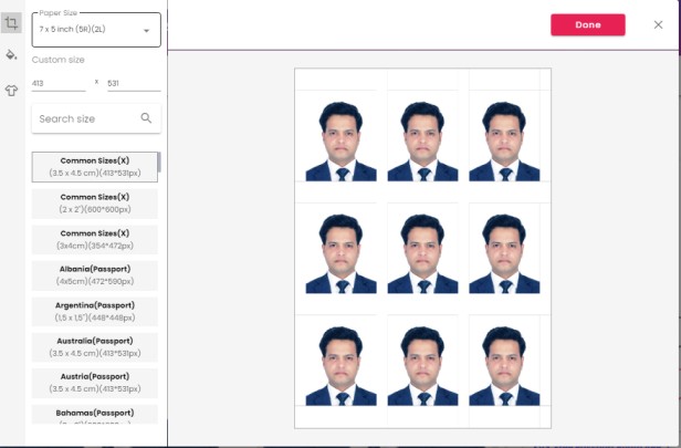 passport size photo banana online