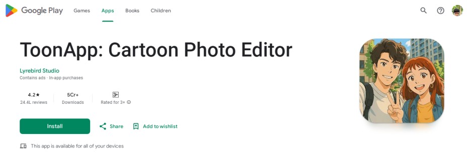 toonapp photo cartoon maker